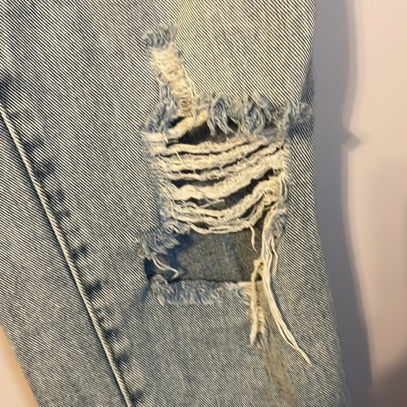 PacSun Distressed High Rise Straight Leg Jeans Button Fly size 23 - Picture 11 of 17